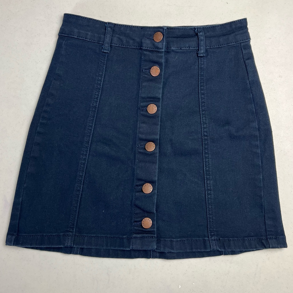 Forever 21 Denim Blue Mini Short Jean Front Buttoned Skirt
